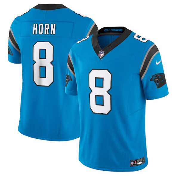 Men & Women & Youth Carolina Panthers #8 Jaycee Horn Blue 2023 F.U.S.E. Vapor Untouchable Stitched Football Jersey